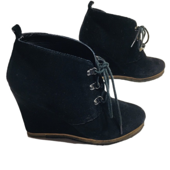 Steve Madden suede leather wedge ankle boots - Picture 1 of 6